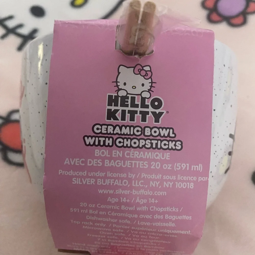 Hello Kitty White Bowl with Red Bow Design